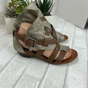 Miz Mooz Brown and Silver Sandals